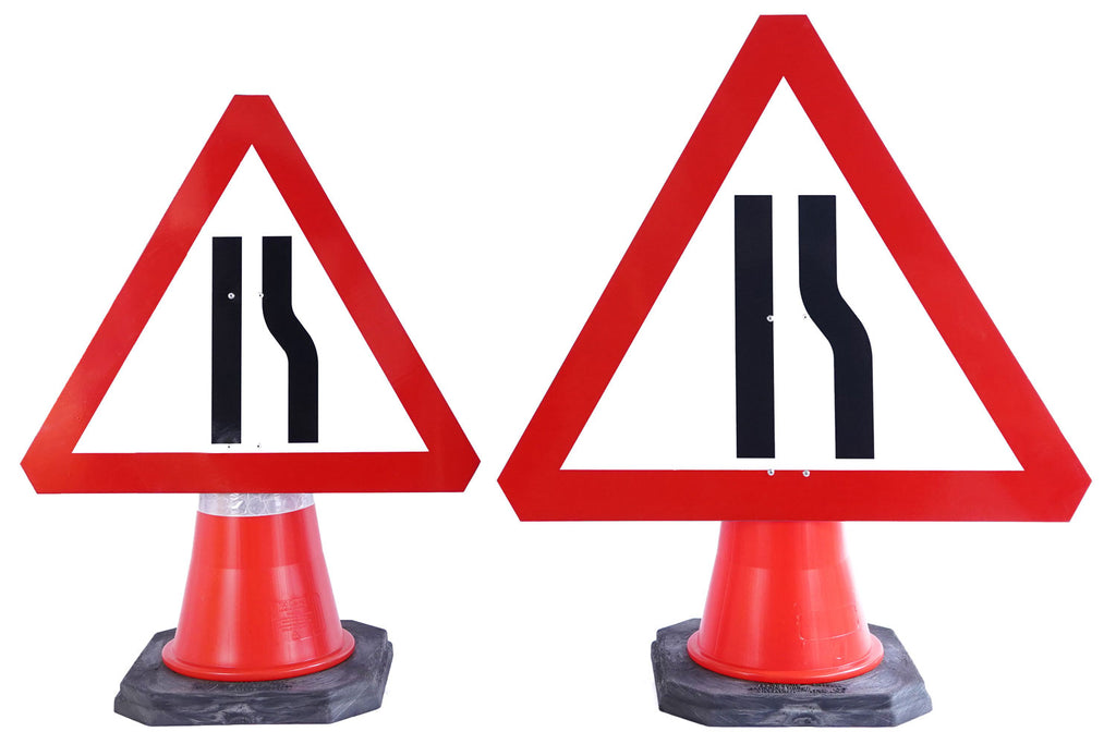 Road Narrows Right Cone Sign (Cone Sold Separately)