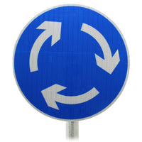 Circular Mini Roundabout Sign Post Mounted Diagram 611.1 R2/RA2