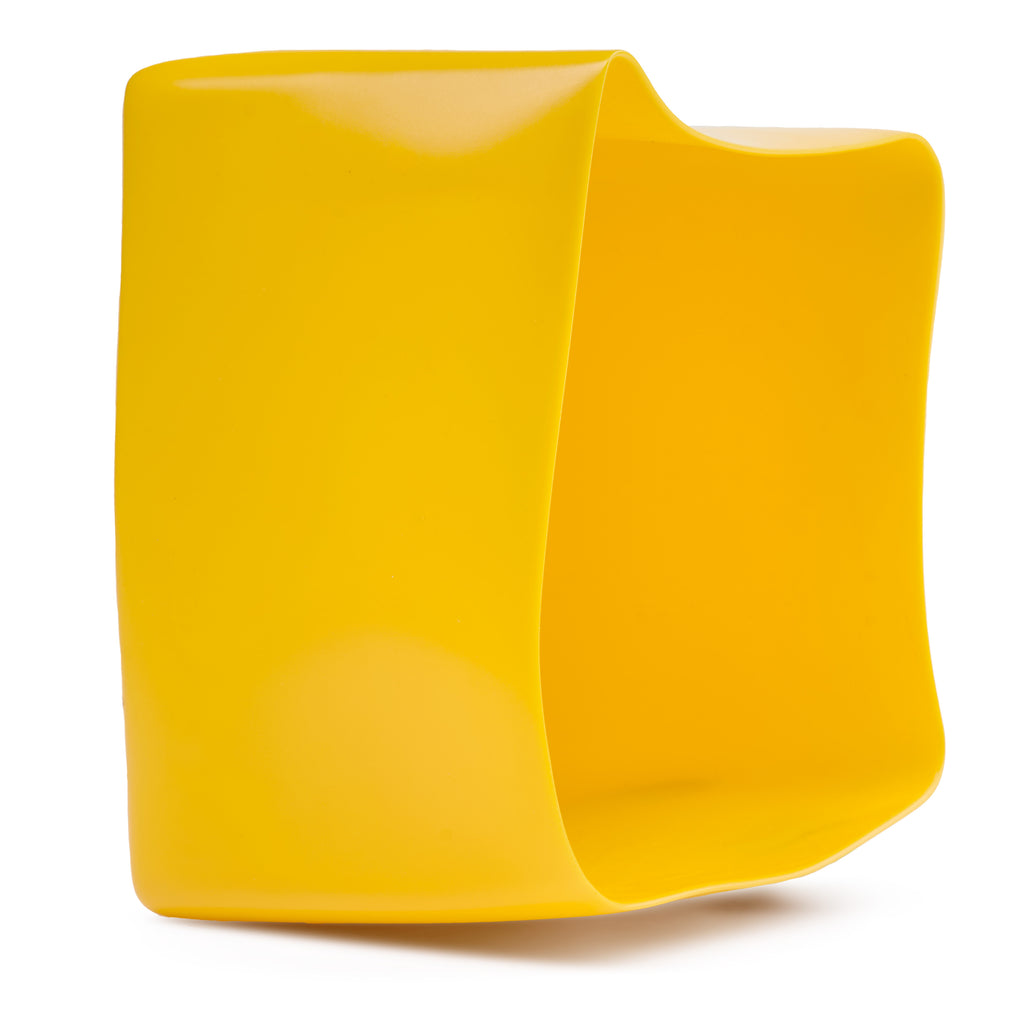 Plastic Yellow Safety End Cap For Open Box Beam Barrier