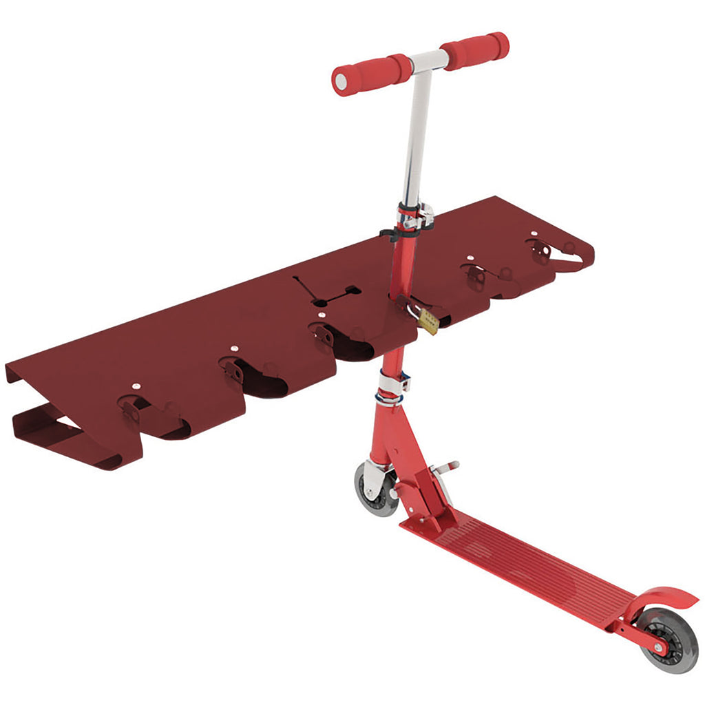 Scooter Rack Galvanised & Painted Wall Mounted (Wall Mounted / Maroon RAL 3004)