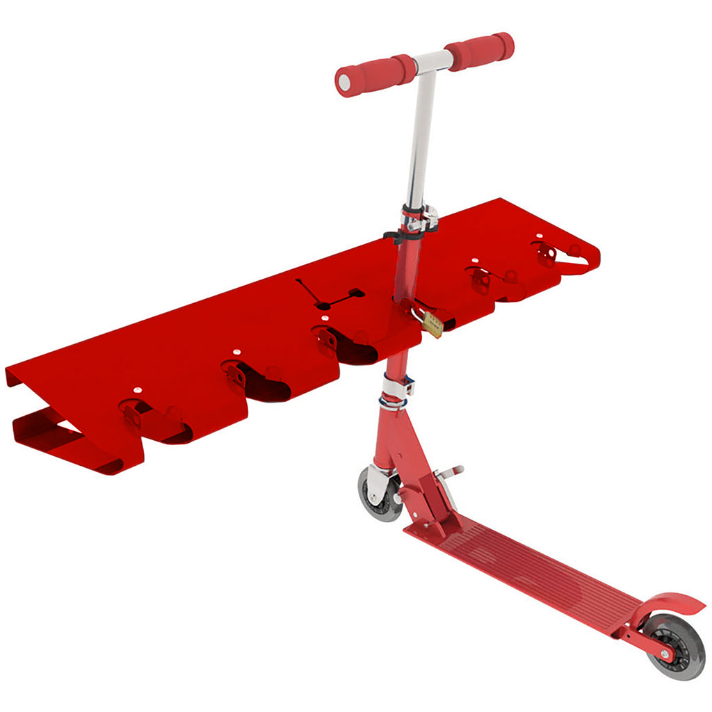 Scooter Rack Galvanised & Painted Wall Mounted (Wall Mounted / Red RAL 3020)