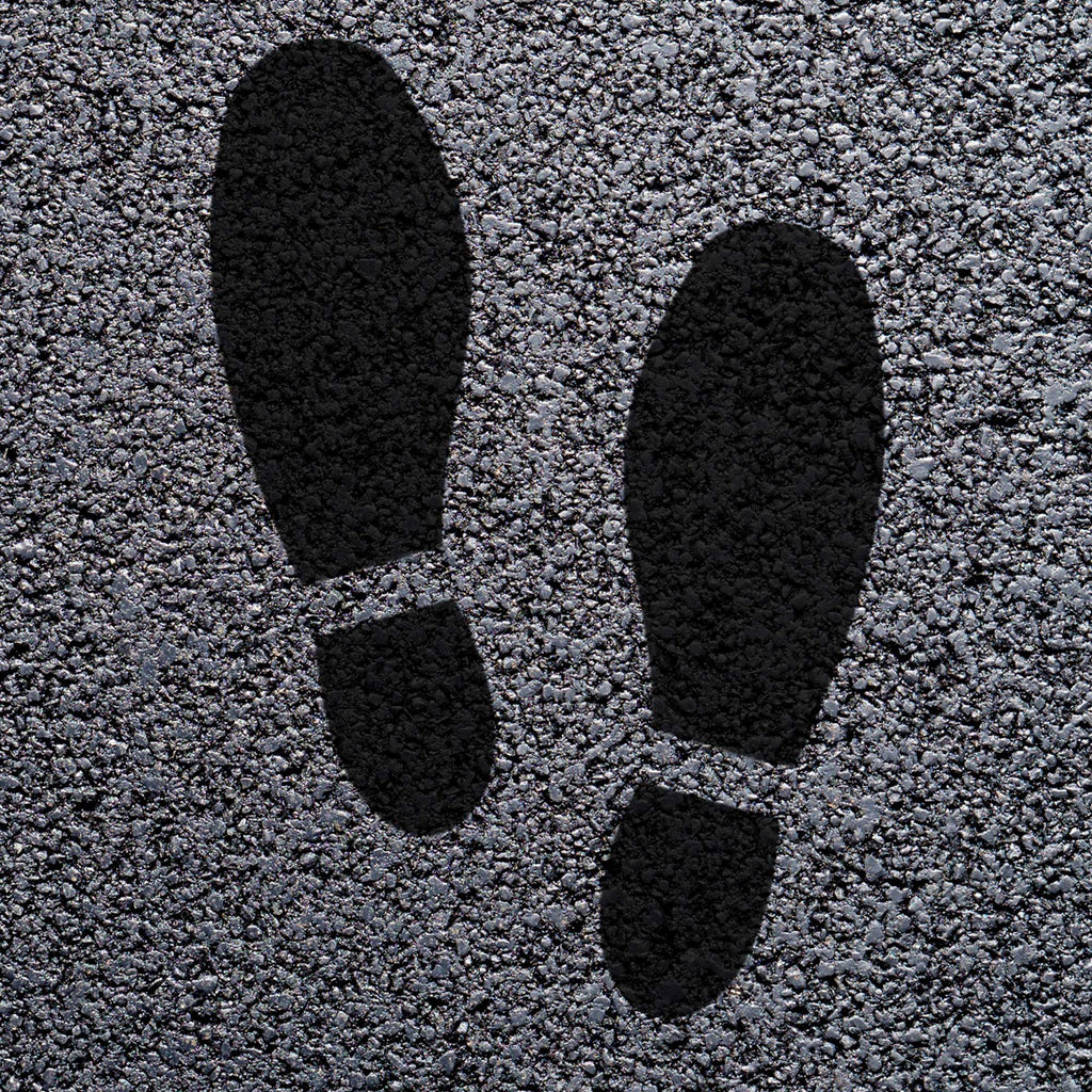 Animal Footprint Playground Markings (Pair) (Black (Jet) - RAL 9005 / Shoeprint)