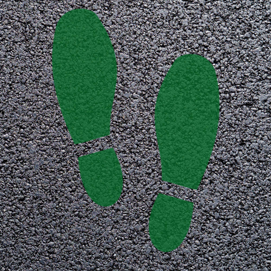 Animal Footprint Playground Markings (Pair) (Chrome Oxide - RAL 6010 / Shoeprint)