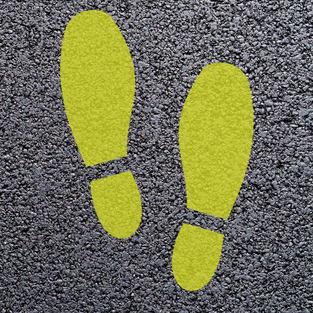 Animal Footprint Playground Markings (Pair) (Yellow (Zinc) - RAL 1018 / Shoeprint)