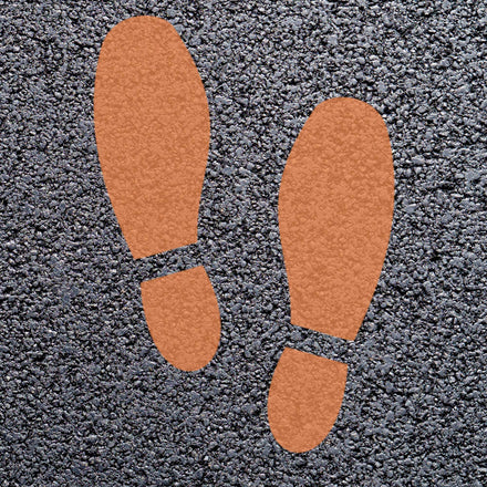 Animal Footprint Playground Markings (Pair) (Rainbow Orange - RAL 2012 / Shoeprint)