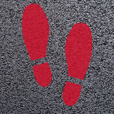 Animal Footprint Playground Markings (Pair) (Traffic Red - RAL 3020 / Shoeprint)