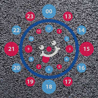 Smiley Dual 24 Hour Clock Playground Marking