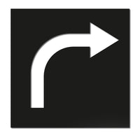 Curved Direction Arrow Stencil For Pedestrian Guidance - Kits Available (No Thanks (No Paint))