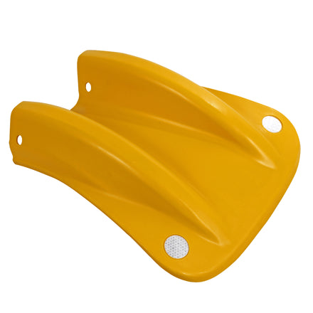 Yellow Plastic Fishtail Armco Barrier End Cap Inc Reflectors