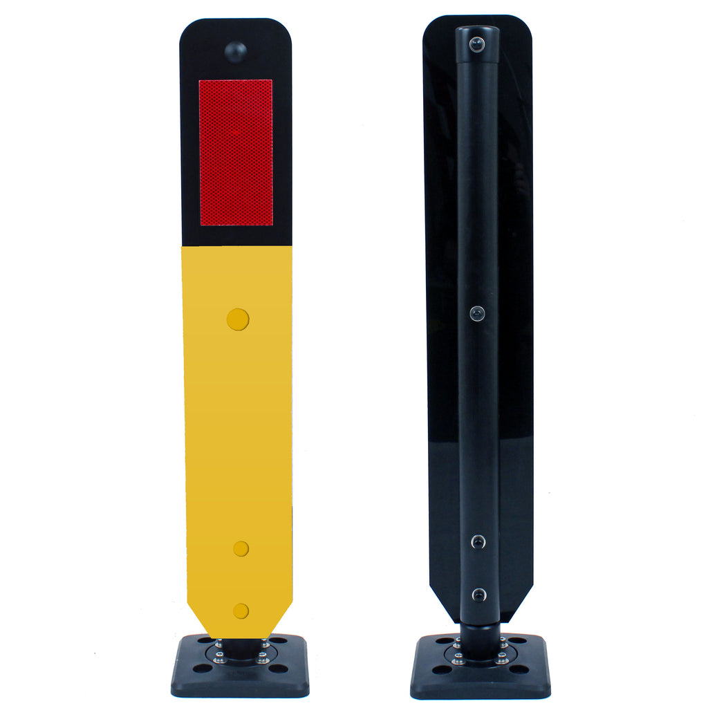 ST Blade Hazard Marker - Bolt Down Or Cast Surface Mount (Red (Yellow Lower) Single Sided)