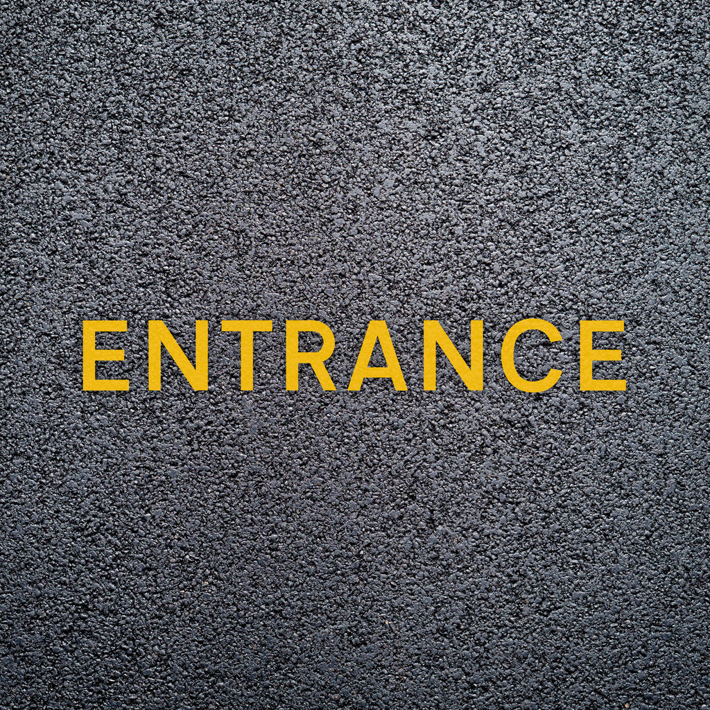 Road Markings - Wording for Car Parks - Pre-packaged (Yellow / 300mm / ENTRANCE)