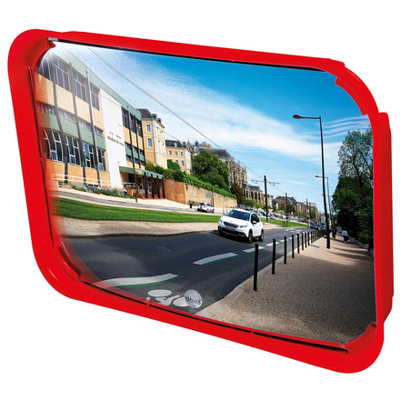 Vialux Multi-Purpose 2 Direction Mirror | Coloured Frame (Red / 400 x 600mm)