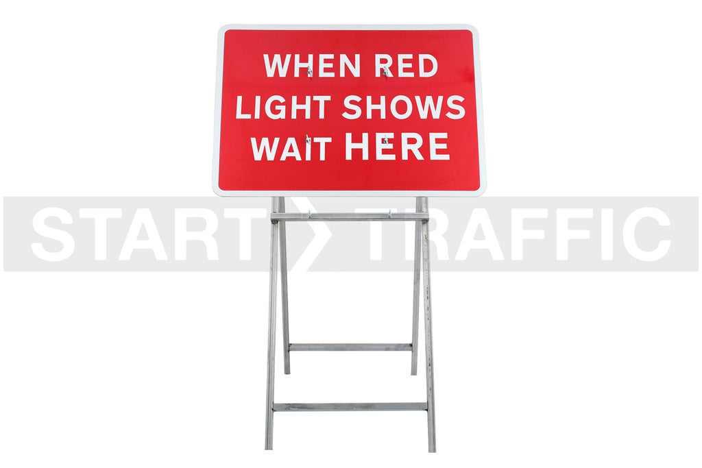 When Red Light Shows Wait Here Sign Diagram 7011 | Quick Fit (face only) | 1050x750mm