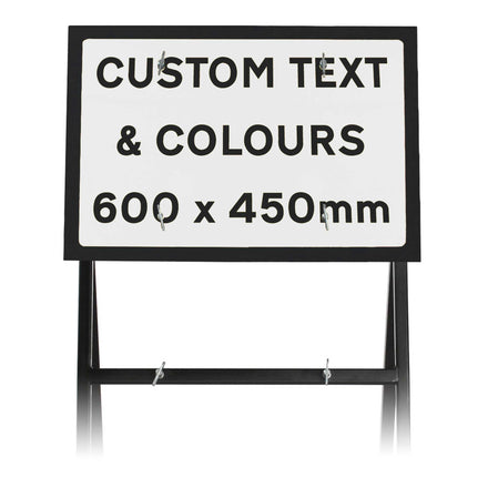 Custom Quick Fit Sign 600x450mm - Face Only (White & Black / Left / Yes)