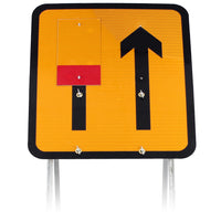 2 Lane Wicket Lane Closure Sign Diagram 7202 GRP |Quick Fit (face only)