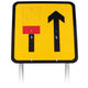 2 Lane Wicket Lane Closure Sign Diagram 7202 3mm Plastic |Quick Fit (face only)