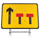 3 Lane Wicket Lane Closure Sign Diagram 7202 3mm Plastic |Quick Fit (face only)