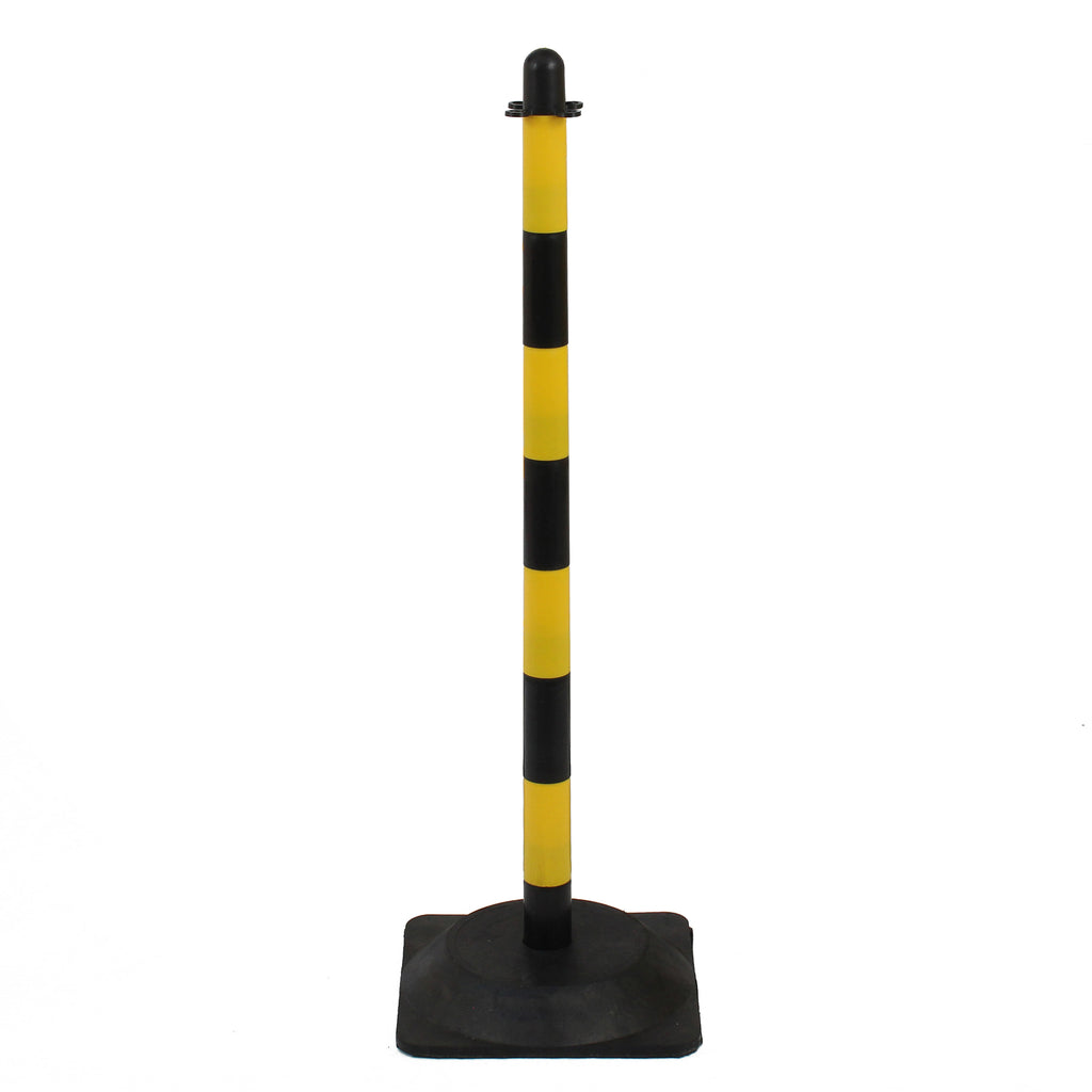 Guarda Post & Base  | Multiple Colours | Chain Barriers (Yellow & Black / Recycled Hard Rubber)