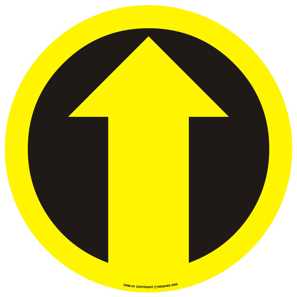 Yellow Direction Arrow Floor Sign - Self Adhesive