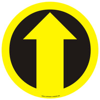 Yellow Direction Arrow Floor Sign - Self Adhesive