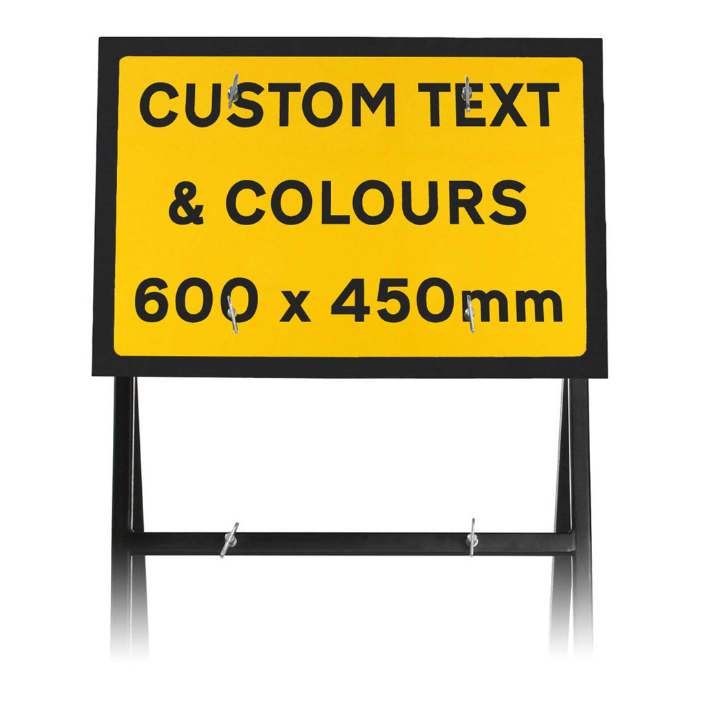 Custom Quick Fit Sign 600x450mm - Face Only (Yellow & Black / None / Yes)