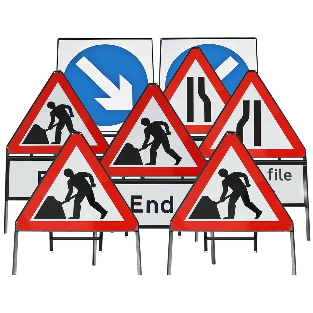 Metal Chapter 8 Compliant Road Works Sign Package Start Safety UK metal-chapter-8-compliant-road-works-sign-package-start-safety-uk