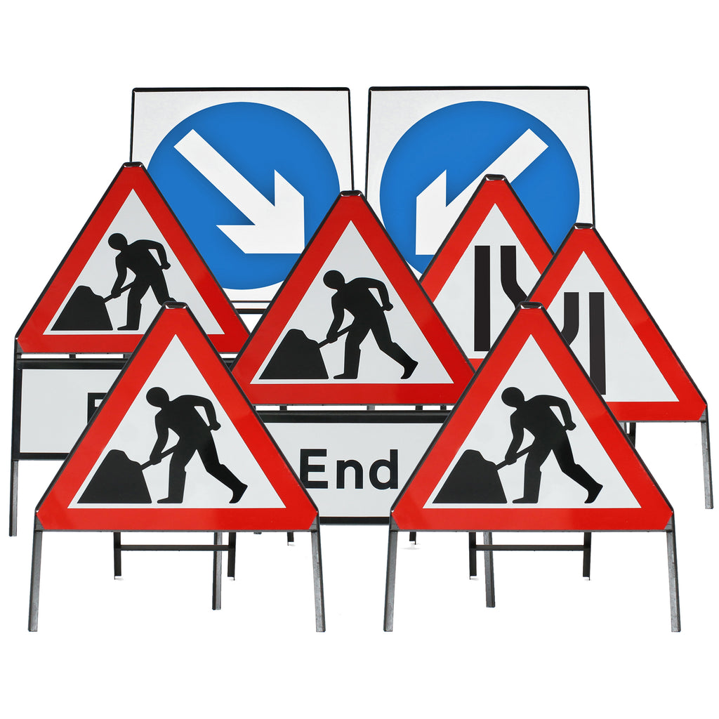 Metal Frame Road Works Sign Package (Standard Package)