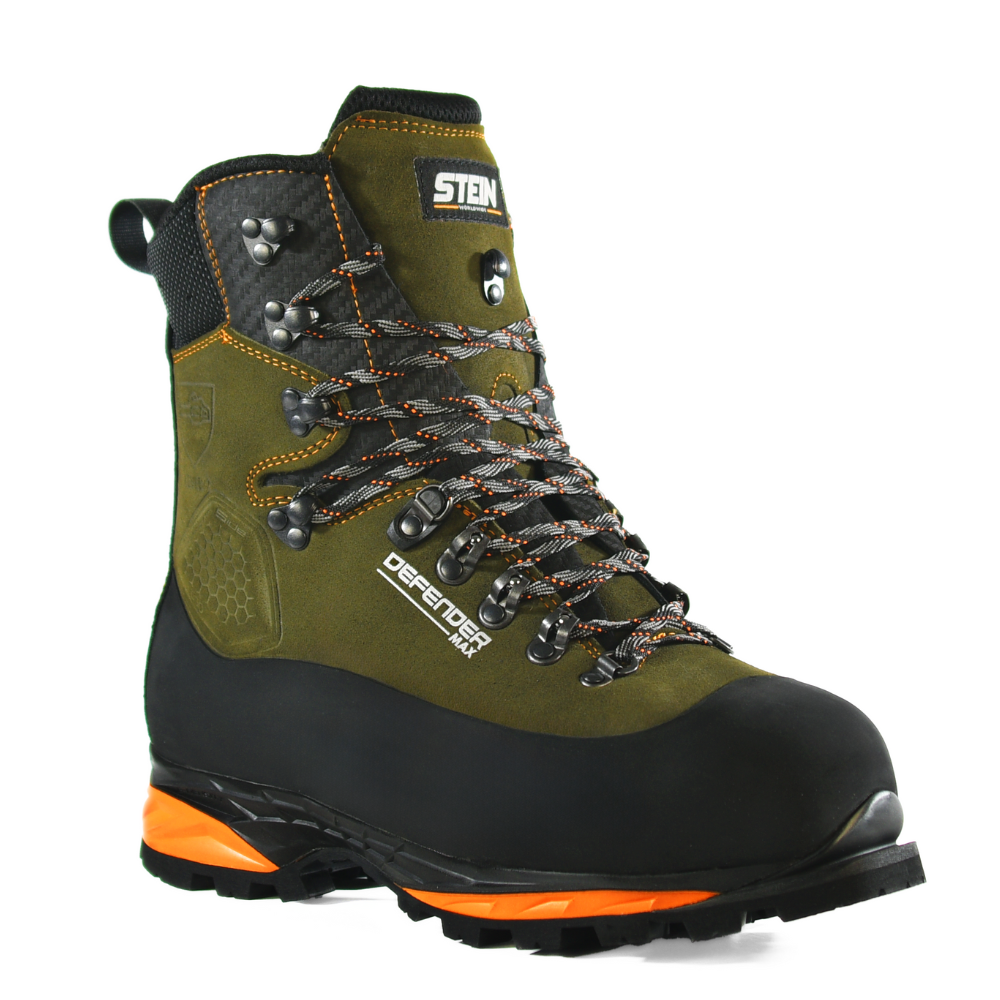Stein Defender Max V2 SB P HI CI WR AN Chainsaw Boots - Olive