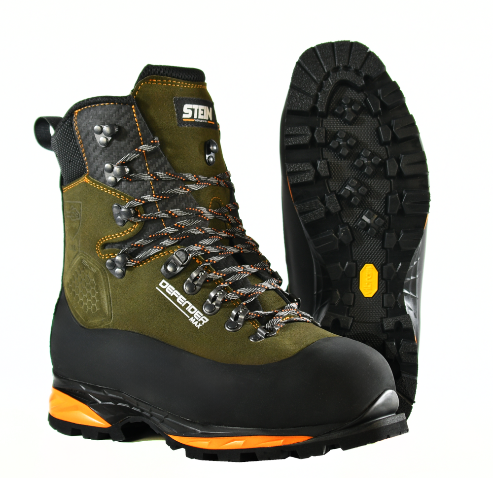 Stein Defender Max V2 SB P HI CI WR AN Chainsaw Boots - Olive