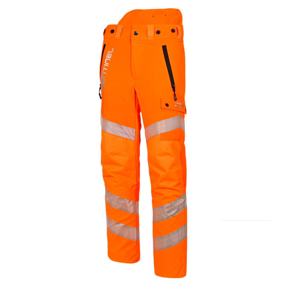 Stein Sentinel Rail Design "C" Hi-vis Orange Chainsaw Trousers - Class 1