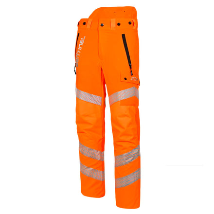 Stein Sentinel Rail Design "C" Hi-vis Orange Chainsaw Trousers - Class 1