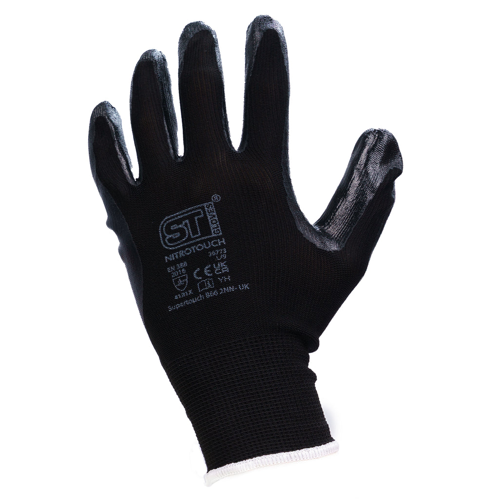 Supertouch Nitrotouch® Black Nylon/Nitrile Dry Handling Gloves