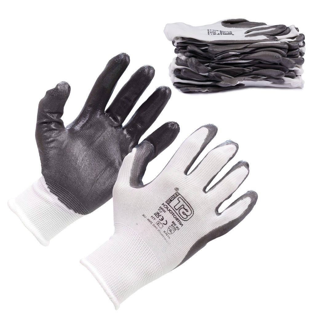 Supertouch Nitrotouch® White/Grey Nylon/Nitrile Dry Handling Gloves