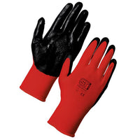 Supertouch Nitrotouch® Red/Black Nylon/Nitrile Dry Handling Gloves