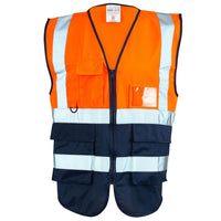 Supertouch Hi-Vis Orange/Navy Executive Vest