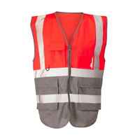 Supertouch Hi-Vis Red/Grey Executive Vest