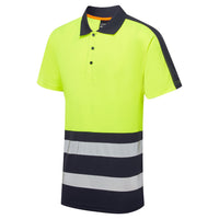 Supertouch Essentials Hi-Vis Yellow/Black Eco Coolair Polo Shirt