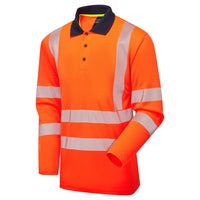 Supertouch Essentials Hi-Vis Orange Eco CoolMax Long Sleeved Polo Shirt