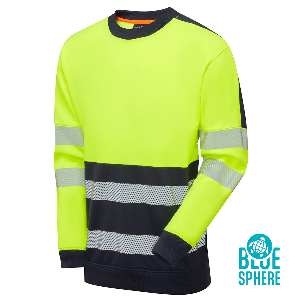 Supertouch Essentials Hi-Vis Yellow/Black Eco CottonCool Sweatshirt