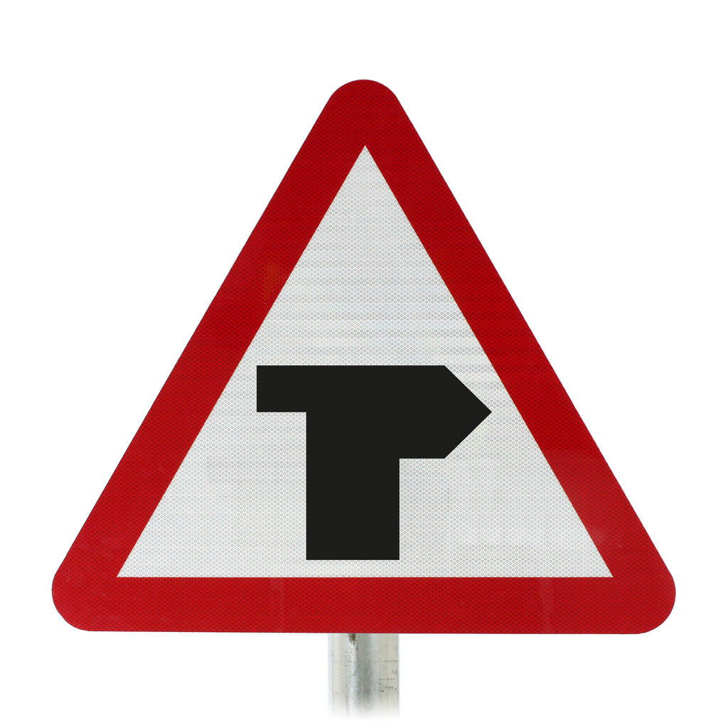 T-Junction Ahead Post Mounted Sign- Diagram 505.1 R2/RA2  (Face Only)