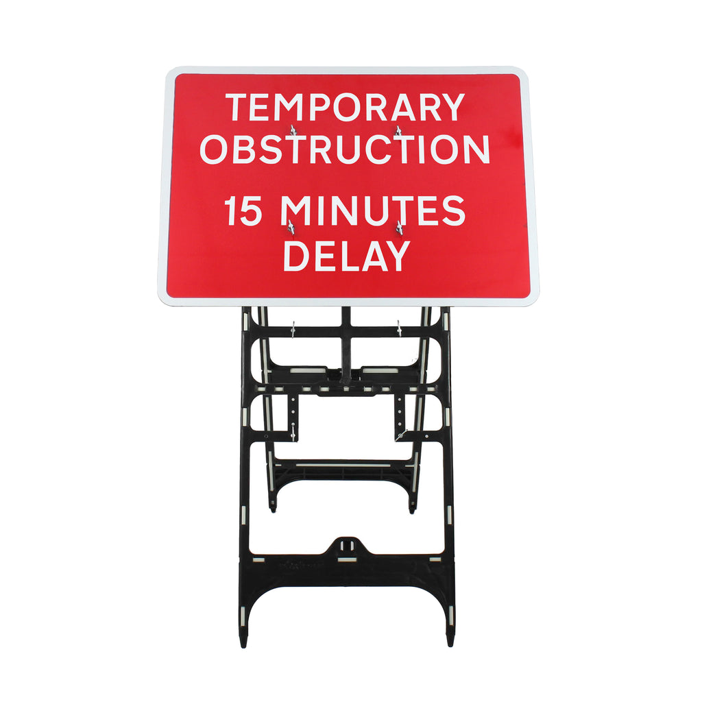 Temporary Obstruction 15 Minutes Delay Quick Fit Sign 1050x750mm RA1 (Face Only)