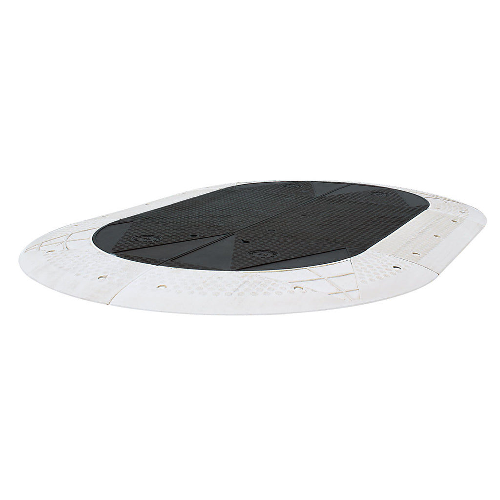 Traffic - Line Gamma 20-30mph Oval Speed Cushion L2800(mm) x W1800(mm) x H70(mm) - Black/White