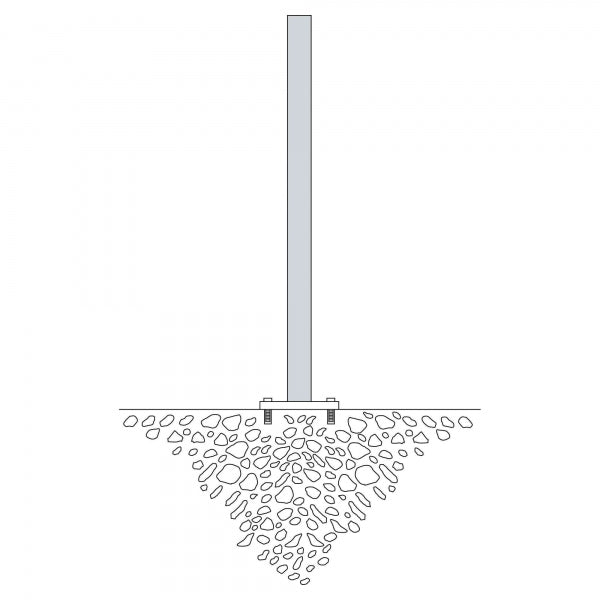 Traffic Line Barrier Post Bollard 1000mm - Bolt Down