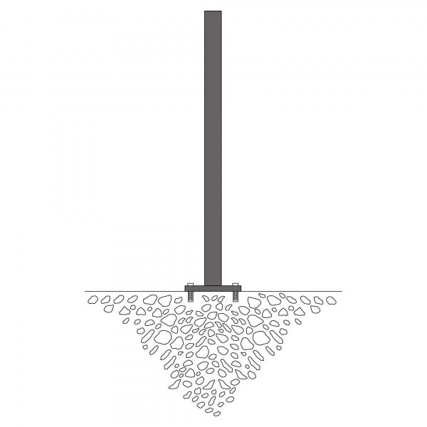 Traffic Line Barrier Post Bollard 1000mm - Bolt Down