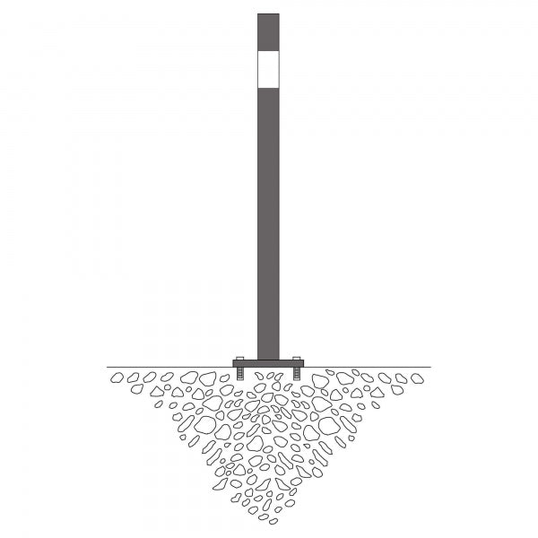Traffic Line Barrier Post Bollard 1000mm - Bolt Down