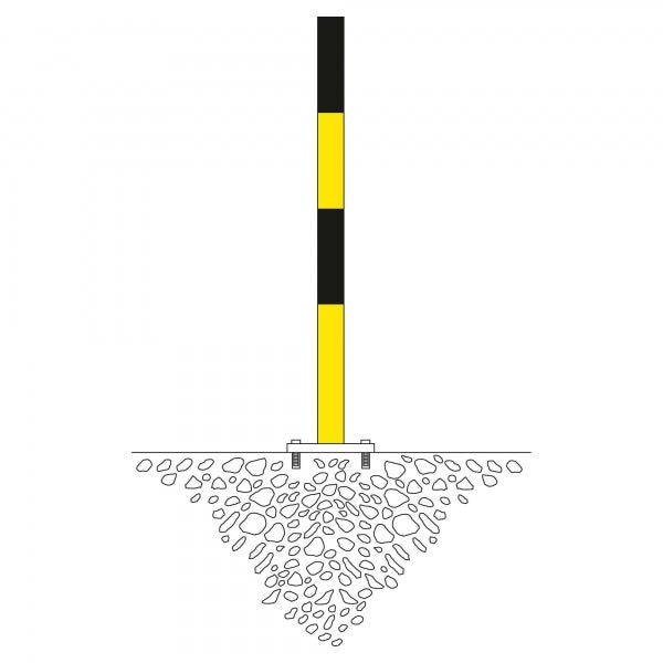 Traffic Line Barrier Post Bollard 1000mm - Bolt Down