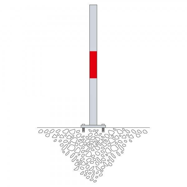 Traffic Line Barrier Post Bollard 1000mm - Bolt Down