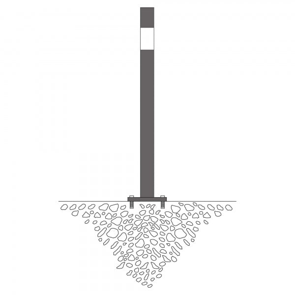 Traffic Line Barrier Post Bollard 1000mm - Bolt Down