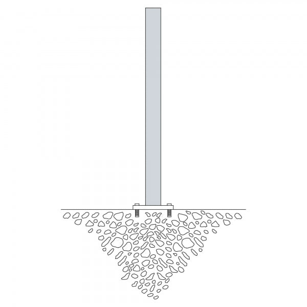 Traffic Line Barrier Post Bollard 1000mm - Bolt Down