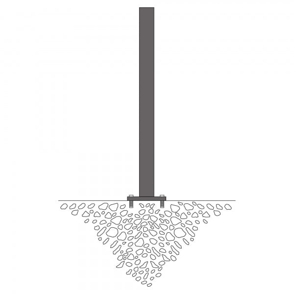 Traffic Line Barrier Post Bollard 1000mm - Bolt Down